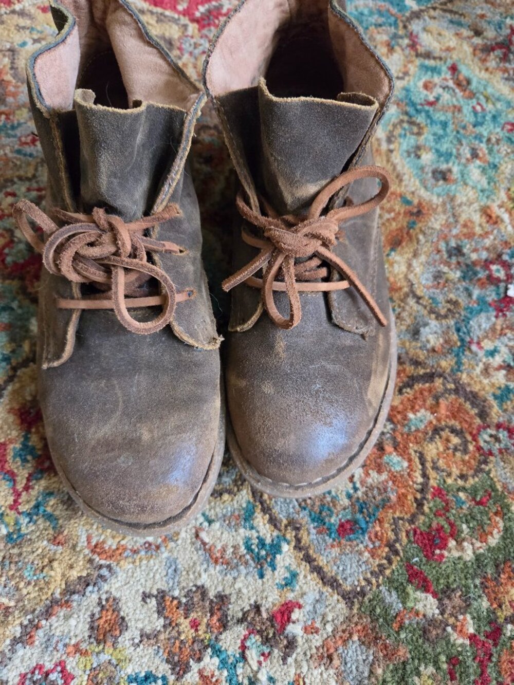 Born leather lace up ankle boot